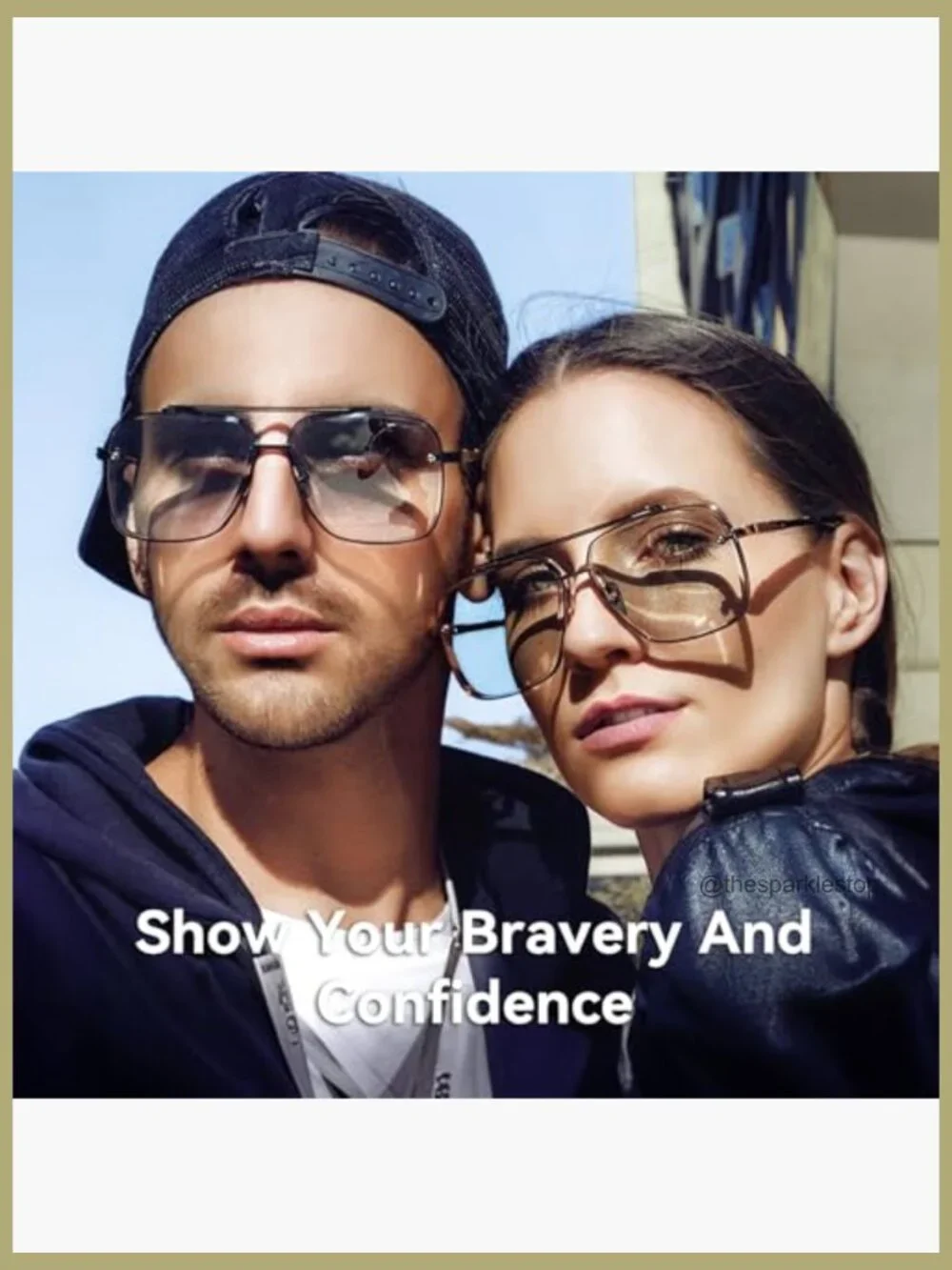 Metal Frame Square Aviator Sunglasses UV400 Protection Gradient Lens